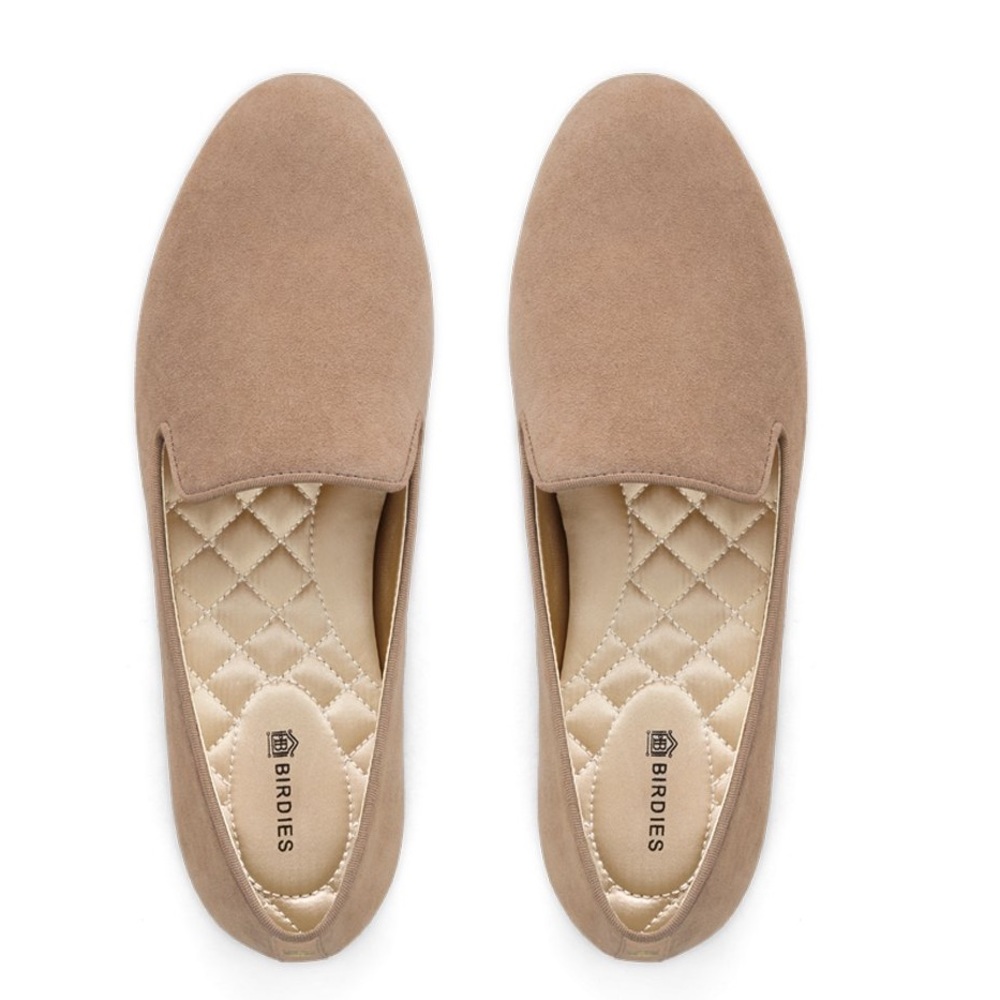 Birdies smoking slipper in suede latte size 8